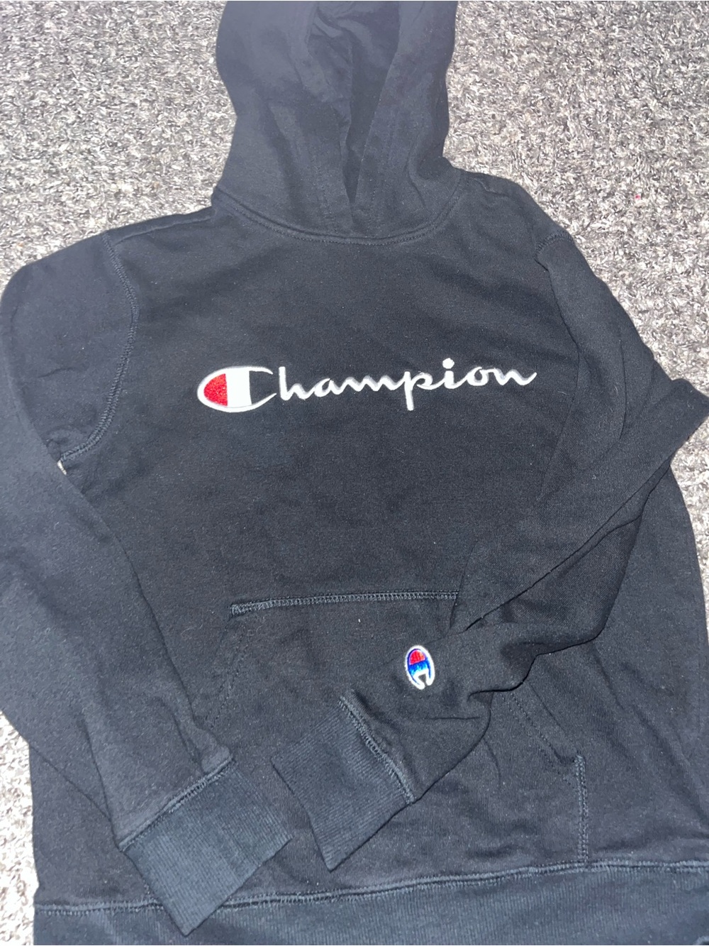 Champion Black Crewneck Hoodie Boys M